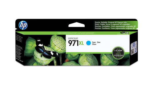 HP 971XL High Yield Cyan Original Ink Cartridge, ~6,600 pages, CN626AM