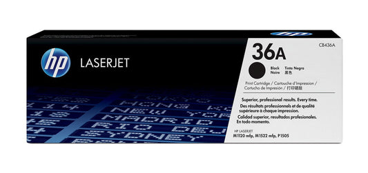 HP 36A Black Original LaserJet Toner Cartridge, ~2,000 pages, CB436A