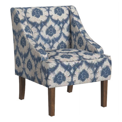 HomePop Classic Swoop Arm Accent Chair, Linen Artistic Floral Print