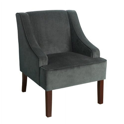 HomePop Velvet Swoop Arm Accent Chair