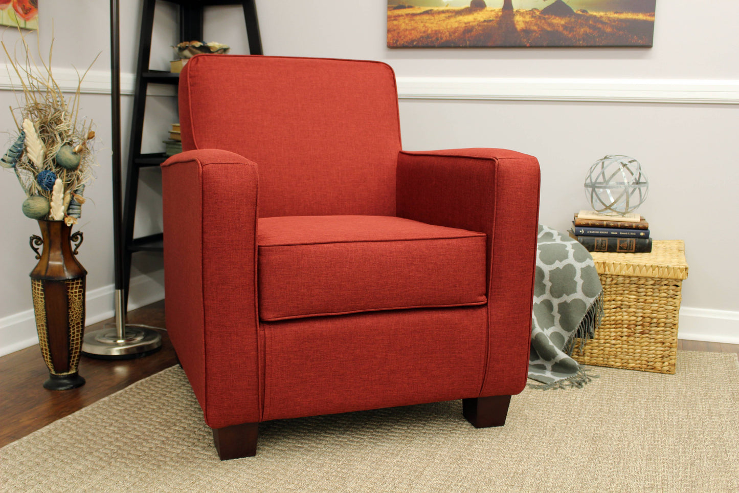 Johnston Trackarm Lounge Chair - Picante