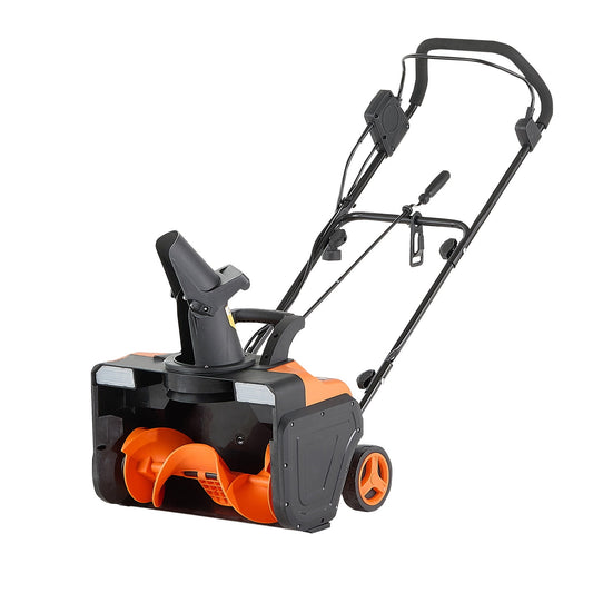KFFKFF Electric Snow Blower, 20-Inch 15A Corded Snow Thrower with Dual LED Lights & 180° Adjustable Chute, 25FT Snow Discharge, 12" Clearing Depth, Walk-Behind Design for Driveways and Sidewalks