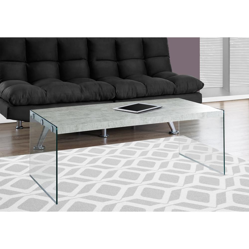 Monarch Specialties Coffee Table, Accent, Cocktail, Rectangular, Living Room, 44"L, Grey Laminate