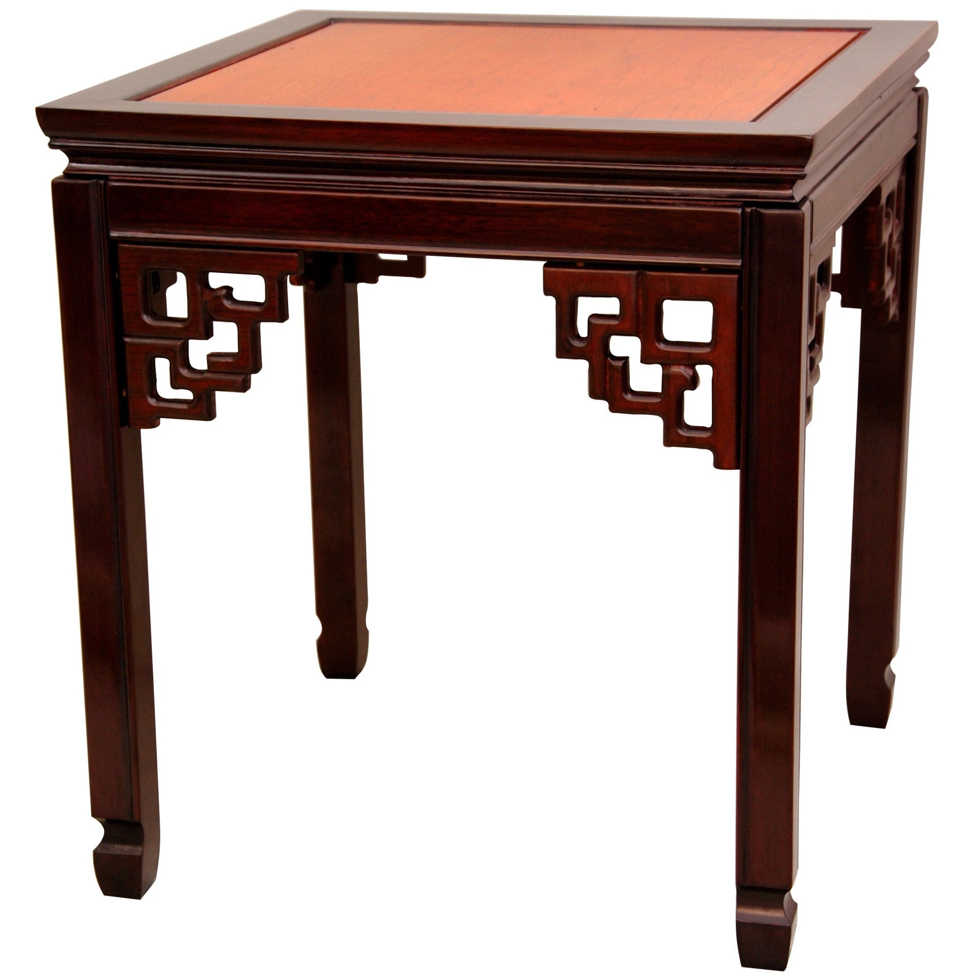 Oriental Furniture Rosewood Square Ming Table, Two-tone
