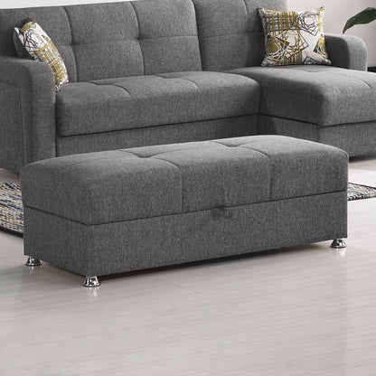 Ottomanson Symphony Upholstered Storage Ottoman, Gray