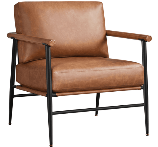 Renwick Mid-century Modern Upholstered Accent Chair for Living Room, Retro Brown