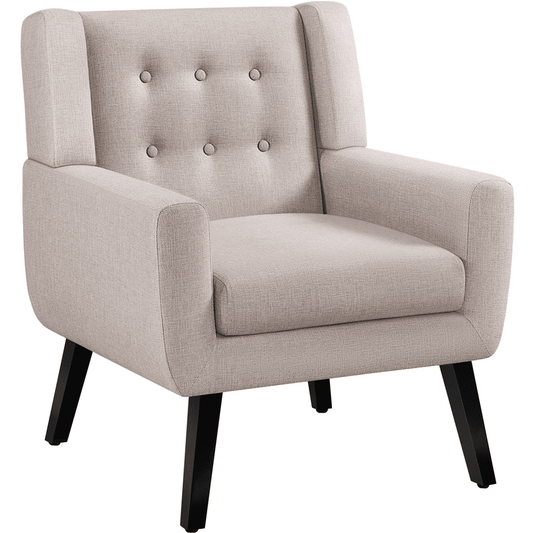 Renwick Upholstered Button Tufted Accent Chair for Livingroom, Beige