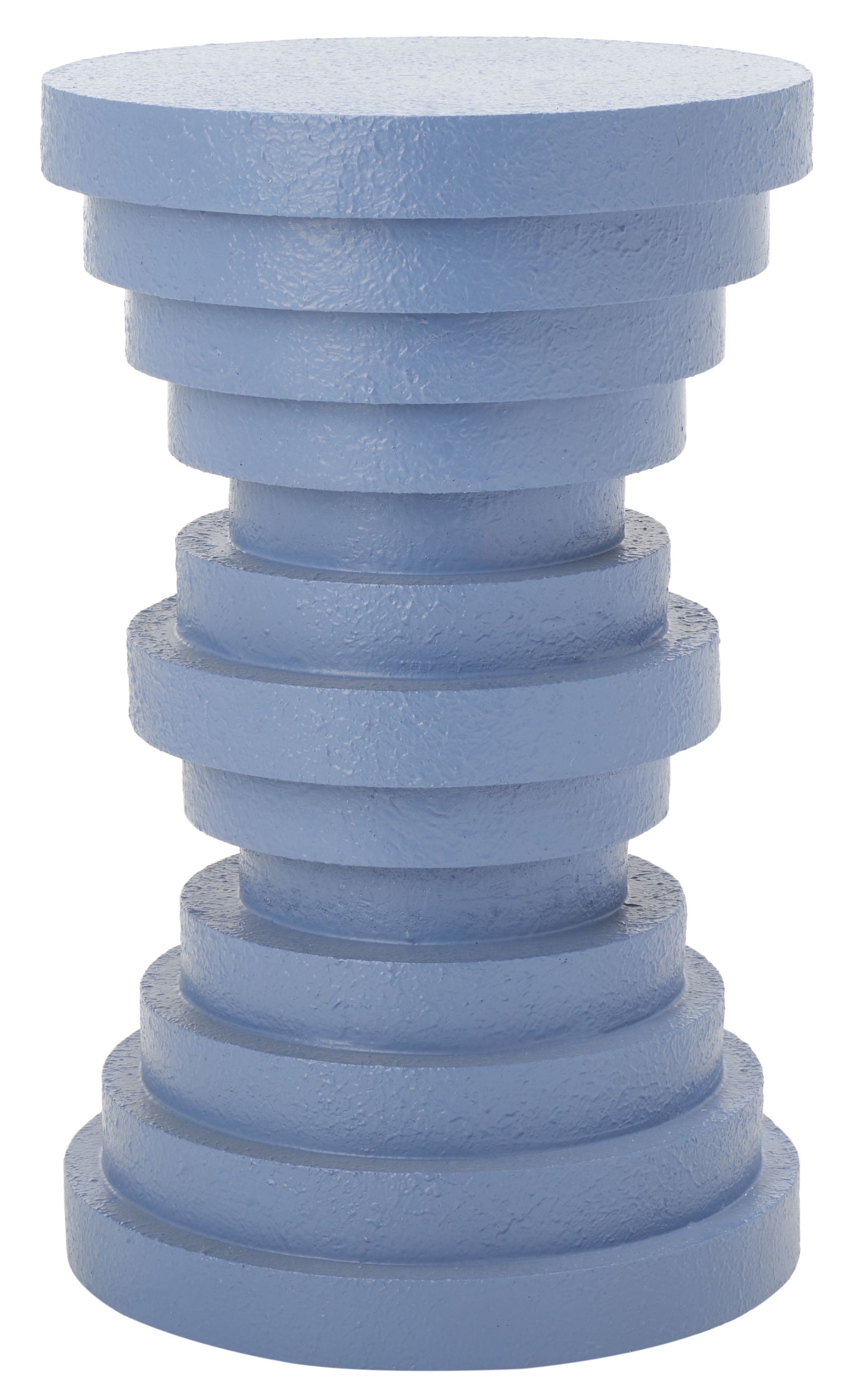 SAFAVIEH Ali Modern Style Periwinkle Round End Table (11.8 in. W x 11.8 in. D x 18.5 in. H)