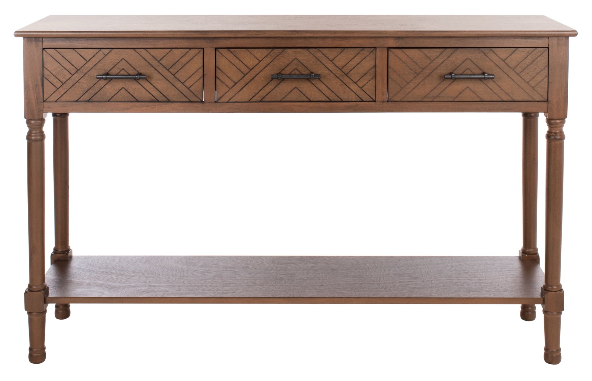 SAFAVIEH Peyton French Brown Wood Console Table with Drawer (47.3 in. W x 13 in. D x 29.5 in. H)