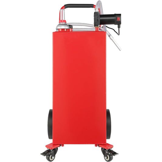 SKYSHALO 30 Gal Mobile Fuel Container, 23.5 L/min Flow, 180W, Electric Pump & Wheels, Fits Diesel, Lubricant & Oil, For Vehicles, Lawn Equipment, Boats, Motorbikes