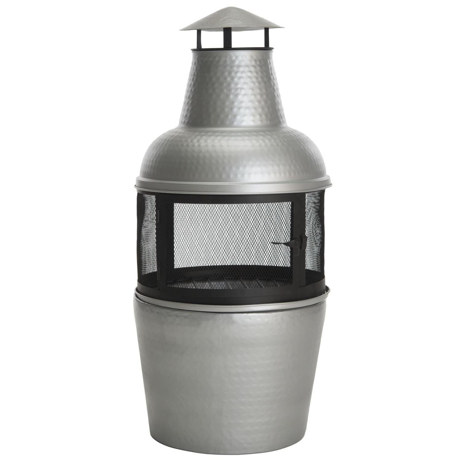 Safavieh 40" Silver Finish Iron Chiminea
