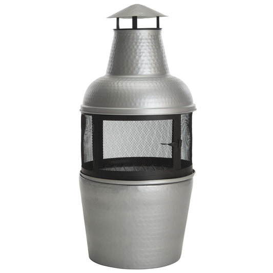 Safavieh 40" Silver Finish Iron Chiminea