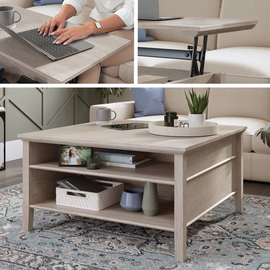 Sauder East Adara Lift-Top Coffee Table, Cascade Oak Finish