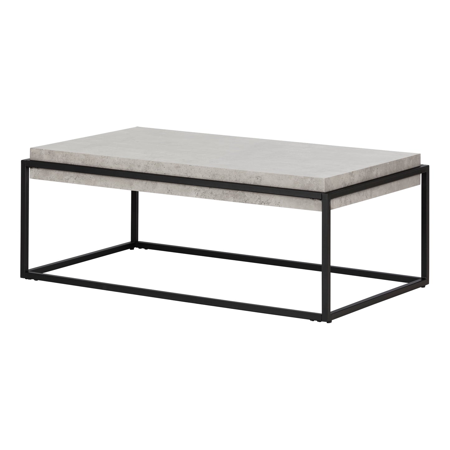 South Shore Mezzy 44" Coffee Table in Concrete Gray and Black
