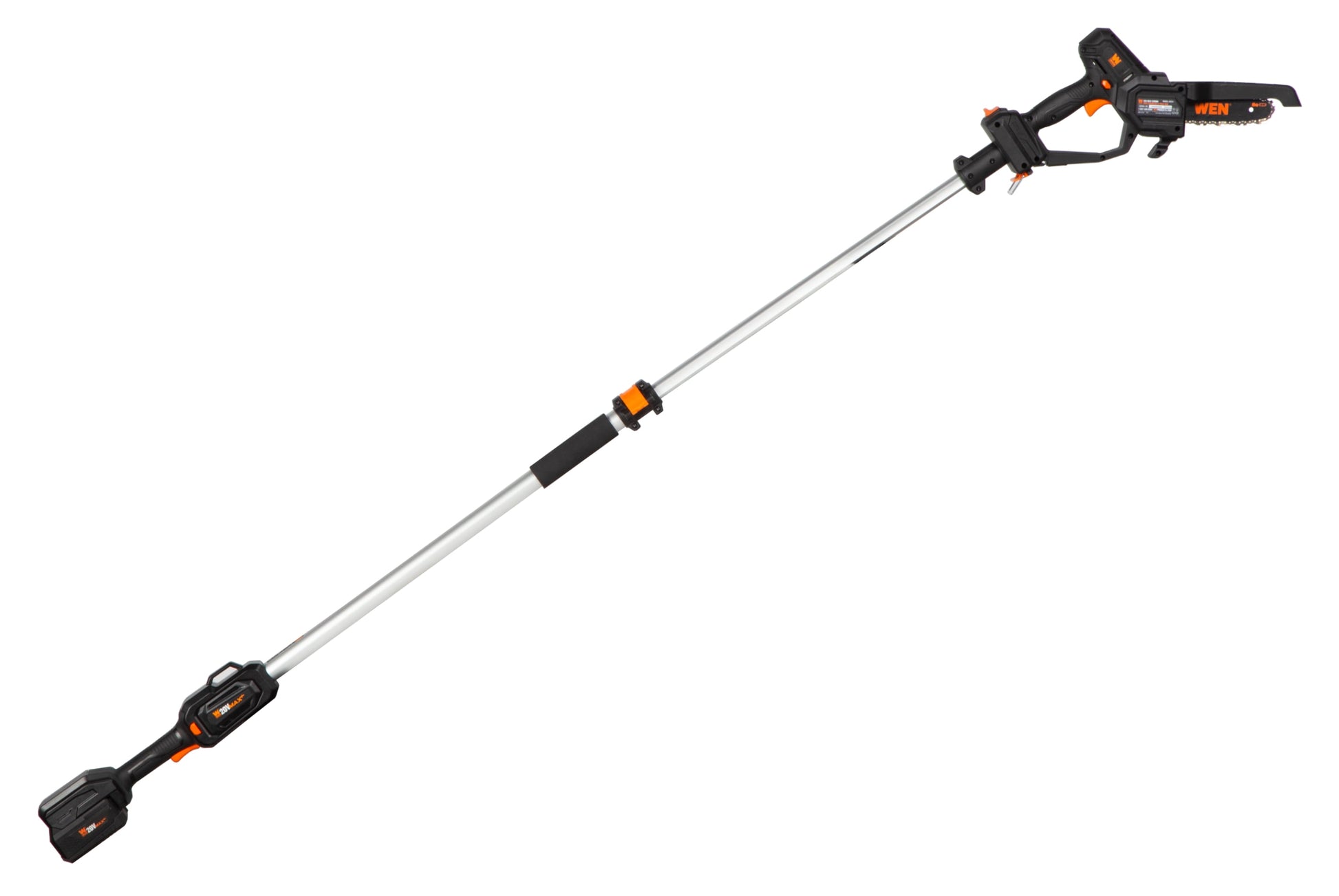 WEN 20V Max Cordless 2-in-1 6-Inch Chainsaw and Pole Saw with 12.3-Foot Reach, 4Ah Battery and Charger
