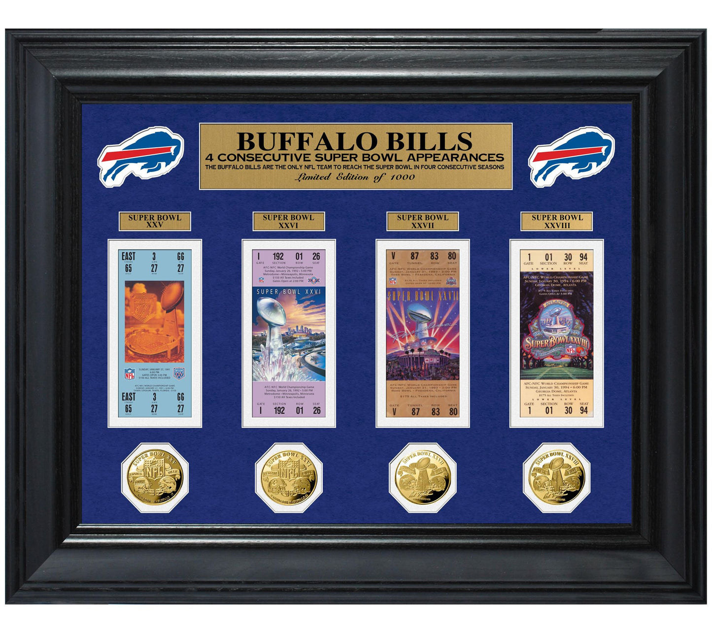 Buffalo Bills 4 Consecutive SB Appearances Deluxe  Collection