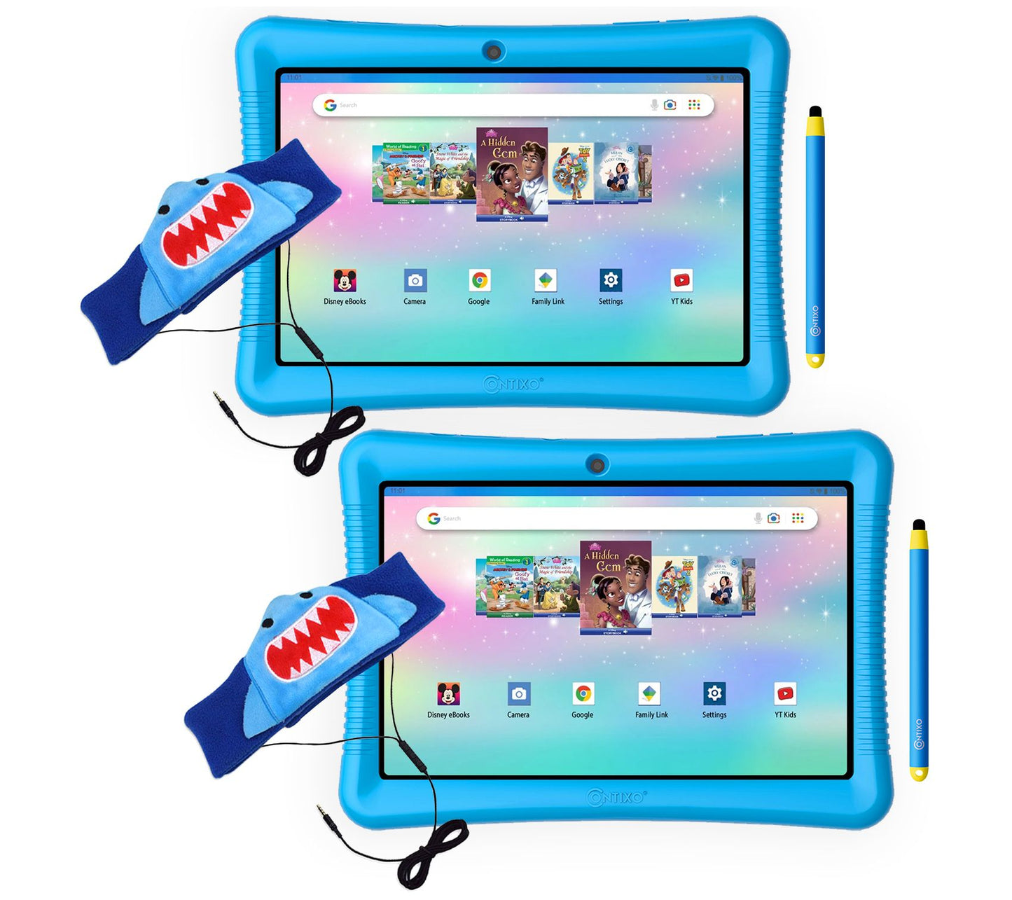Contixo K102 10" Kids Tablets & Headphone Combos, Set of 2