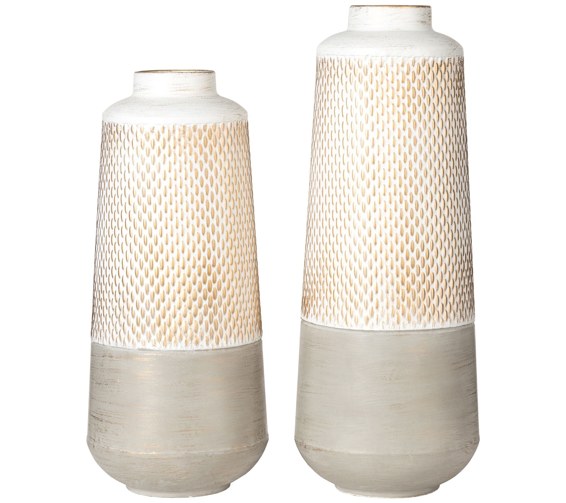 Glitzhome Farmhouse Distressed Table Vases S/2