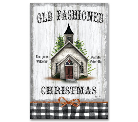 Courtside Market Old Fashioned Christmas Sign 24x36 Canvas