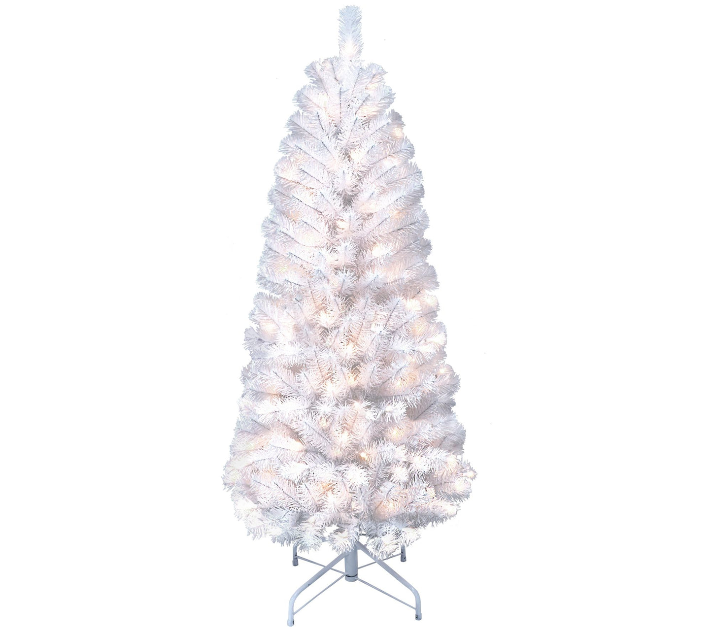 Puleo Pre-Lit 4.5' White Pencil Northern Fir Ch ristmas Tree