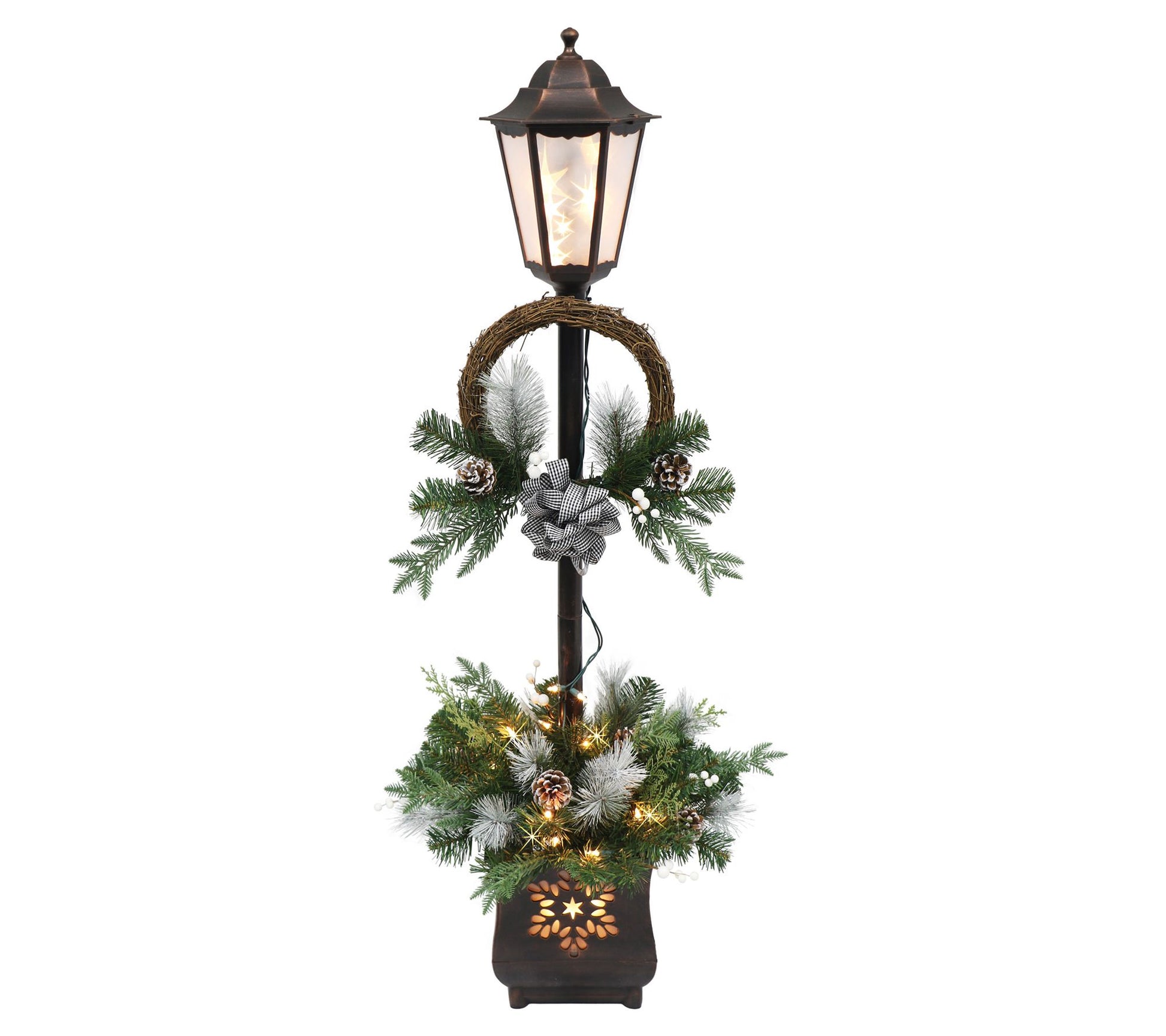 Puleo Pre Lit 4' Christmas Lamp Post w/35 Clearlights