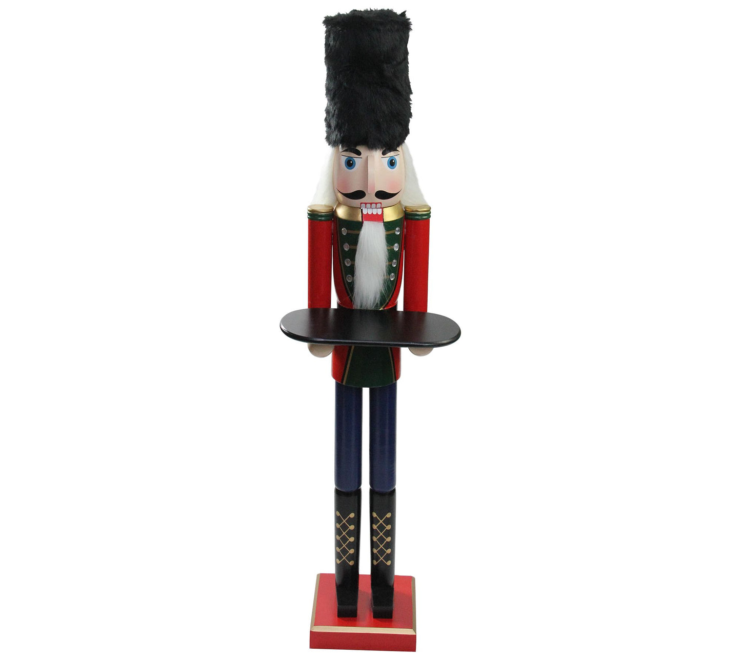 Northlight 48.25" Red and Black Butler Nutcracker with Tray
