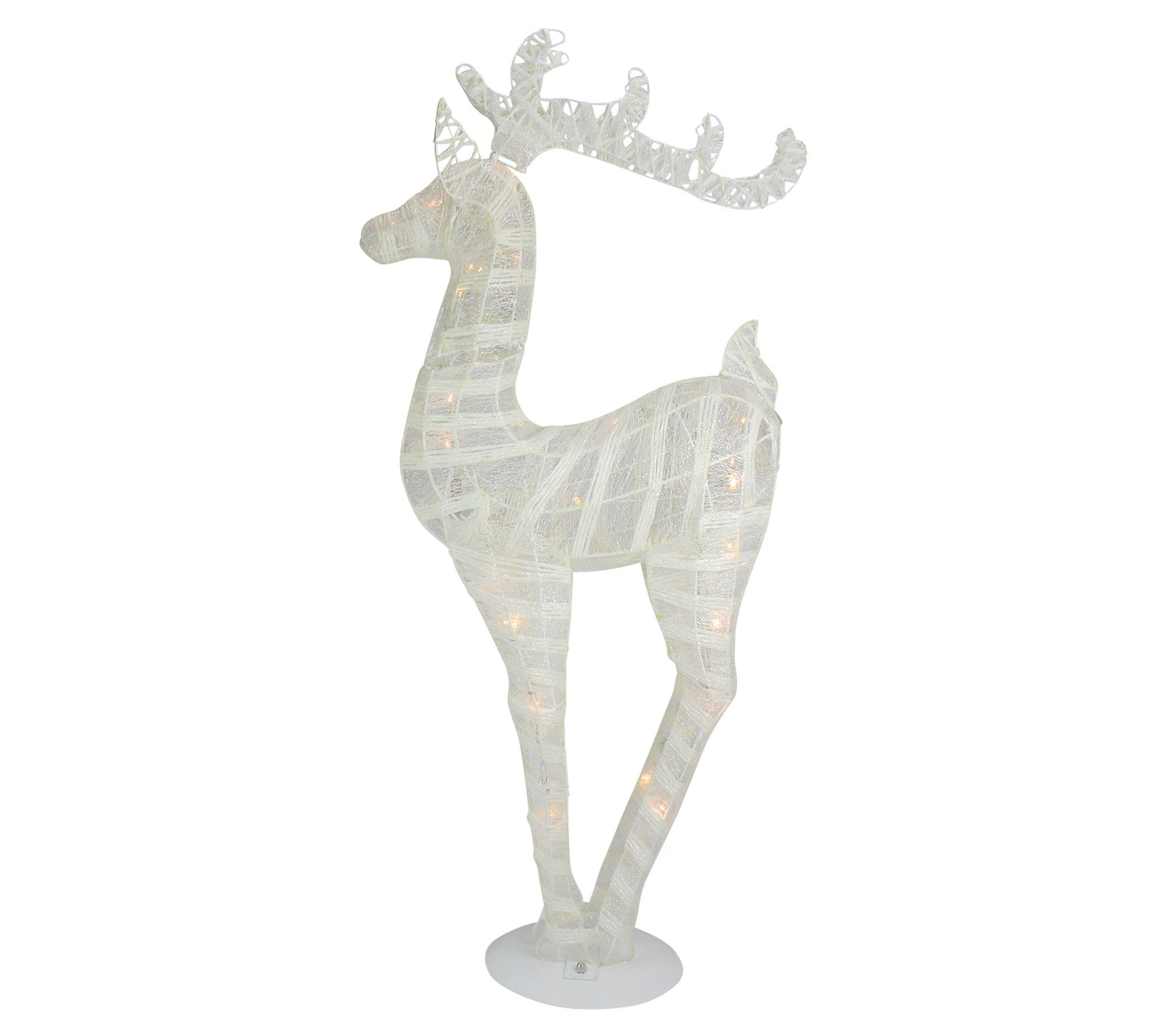 Northlight 36" White & Silver Glitter Reindeerabletop Decor