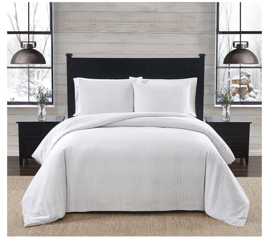 London Fog Herringbone Twin XL 2 Piece FlannelComforter Set