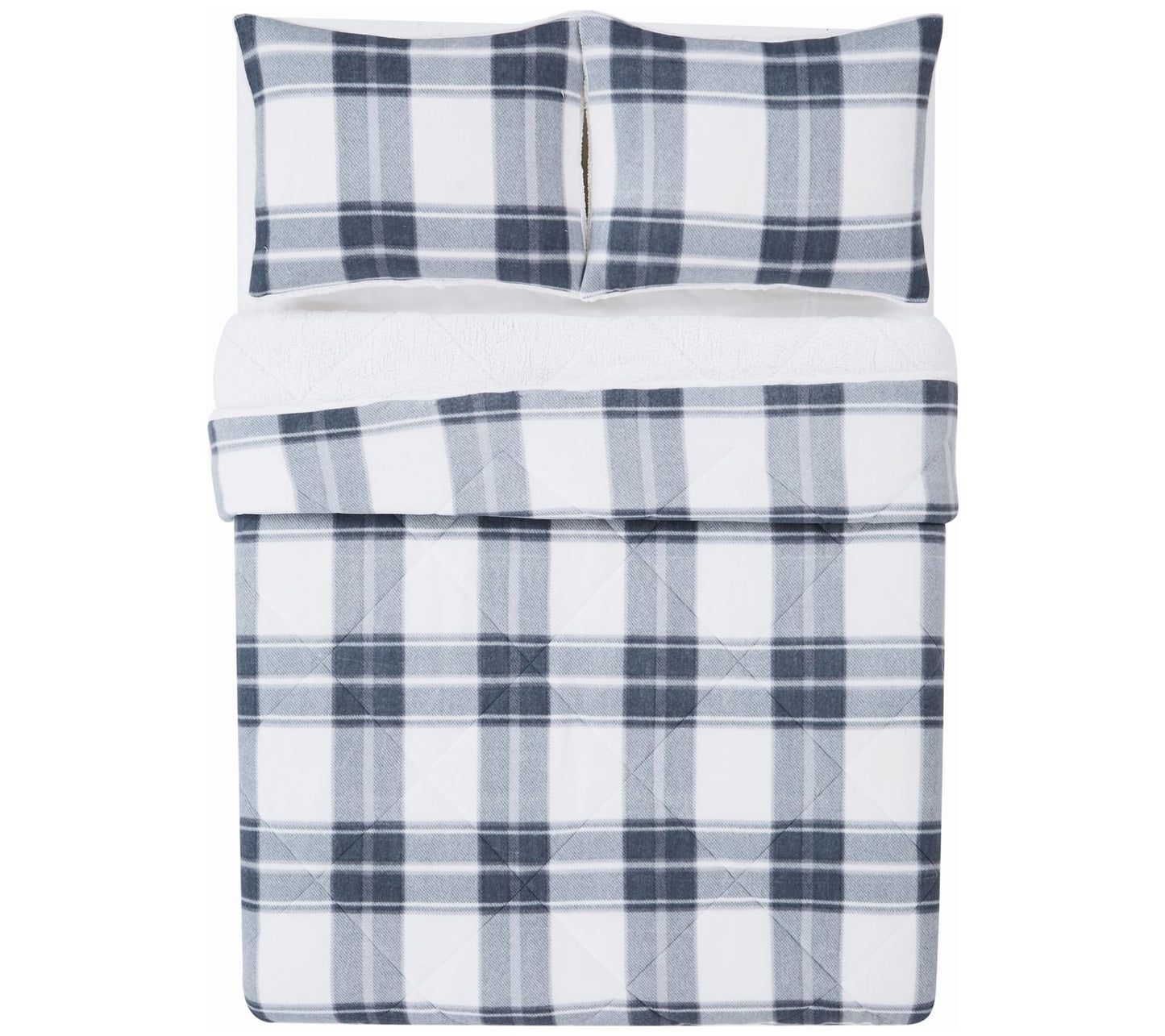 Cannon Cozy Teddy Plaid 3 Piece Full/Queen Comforter Set