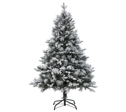 LuxenHome 5' Prelit Flocked Artificial Christmas Tree