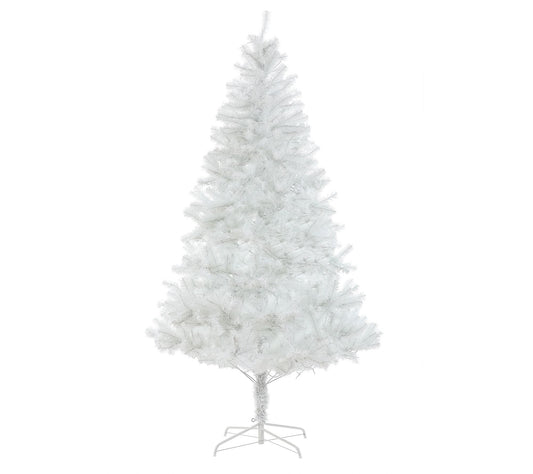 LuxenHome 7' Pre-Lit White Artificial ChristmasTree