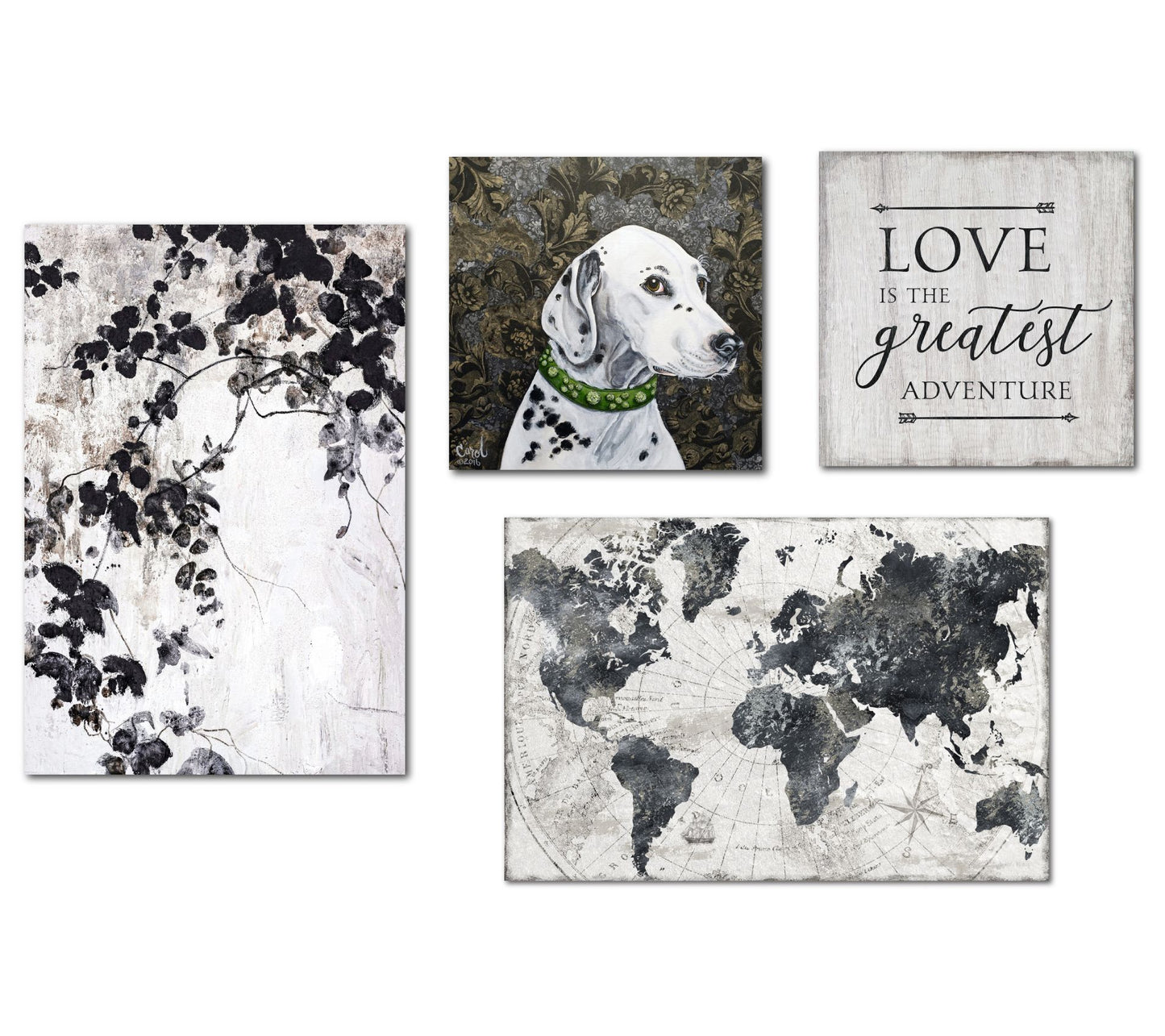 Courtside Market Gray Hues Contemporary II 4-Pi ece Canvas Set