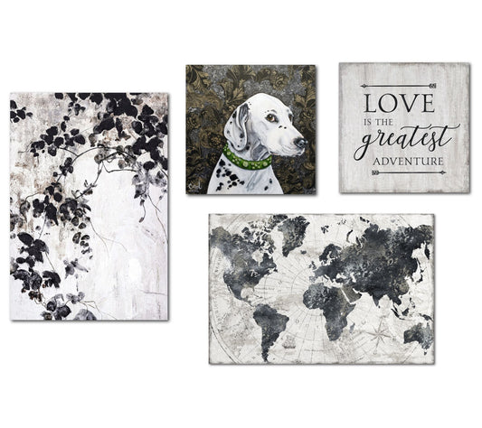 Courtside Market Gray Hues Contemporary II 4-Pi ece Canvas Set