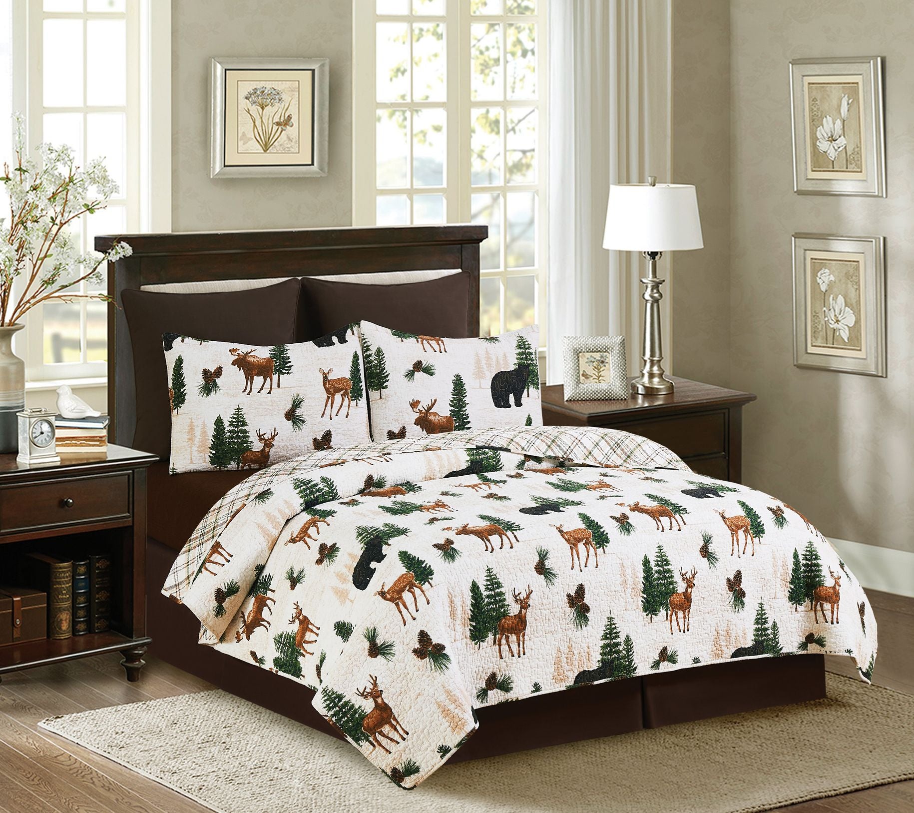 Nolan Pines 3-Piece Cotton King Quilt Set by Valerie