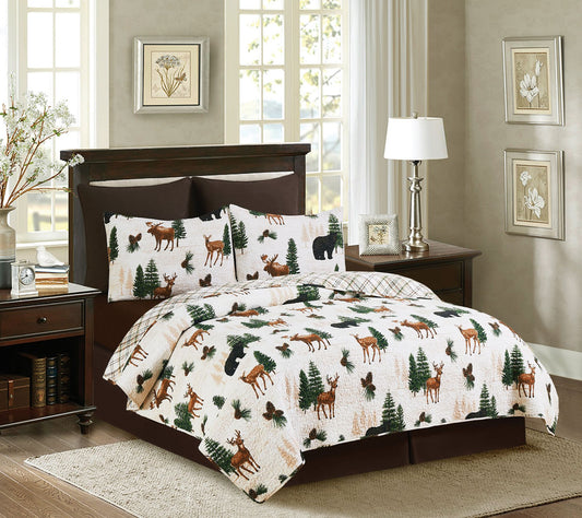 Nolan Pines 3-Piece Cotton King Quilt Set by Valerie