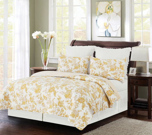Miriam 3-Piece Cotton Full/Queen Quilt Set by Valerie