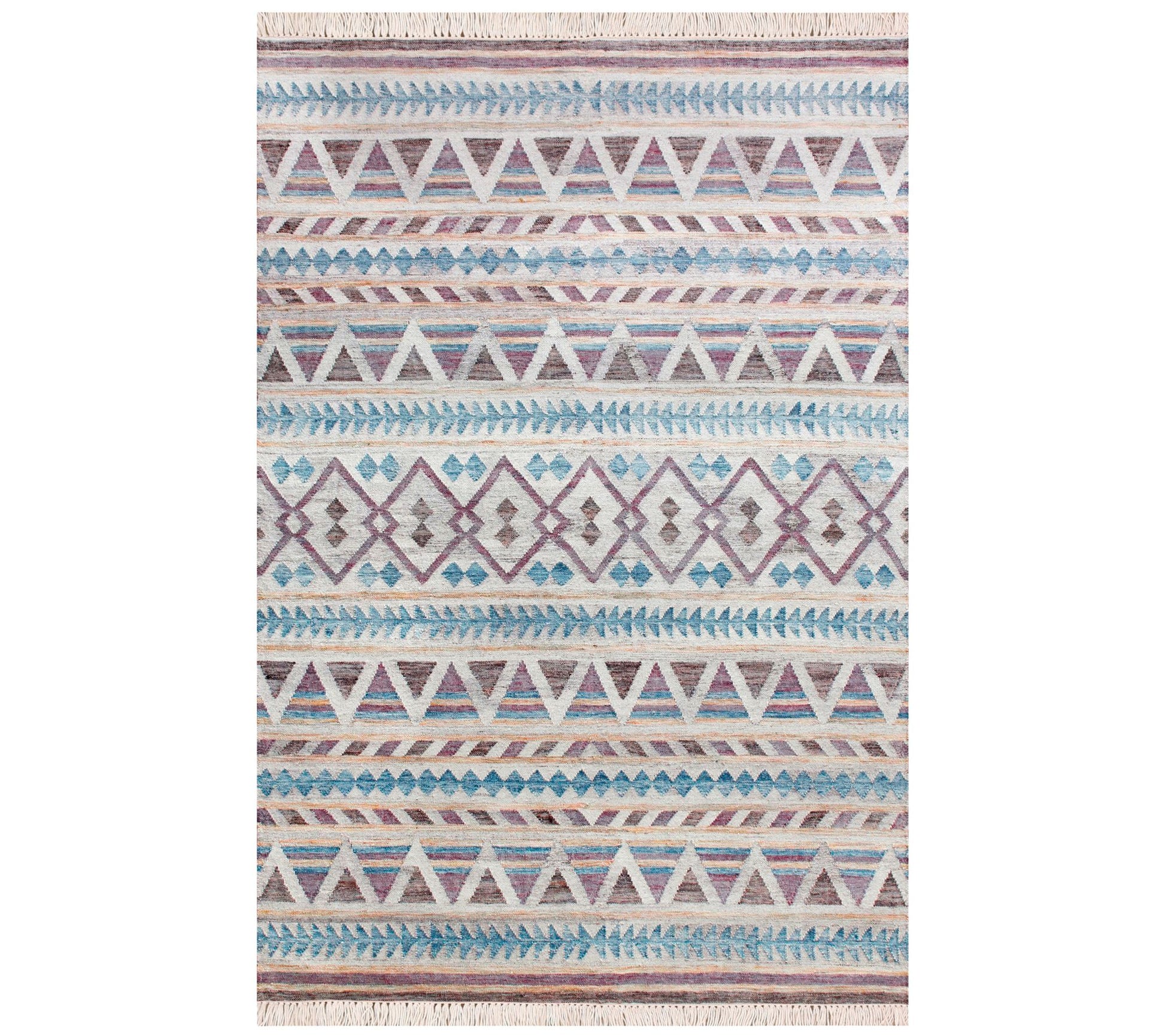 Ox Bay Diamond Handwoven 4' x 6' Jute and Cotton Dhurrie Rug