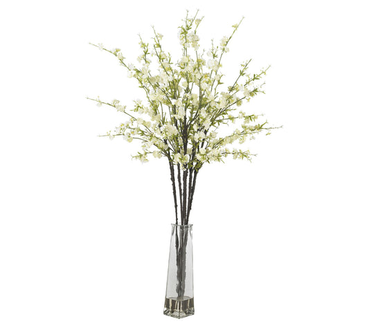 Nearly Natural Cherry Blossoms w/Vase Silk Flow er