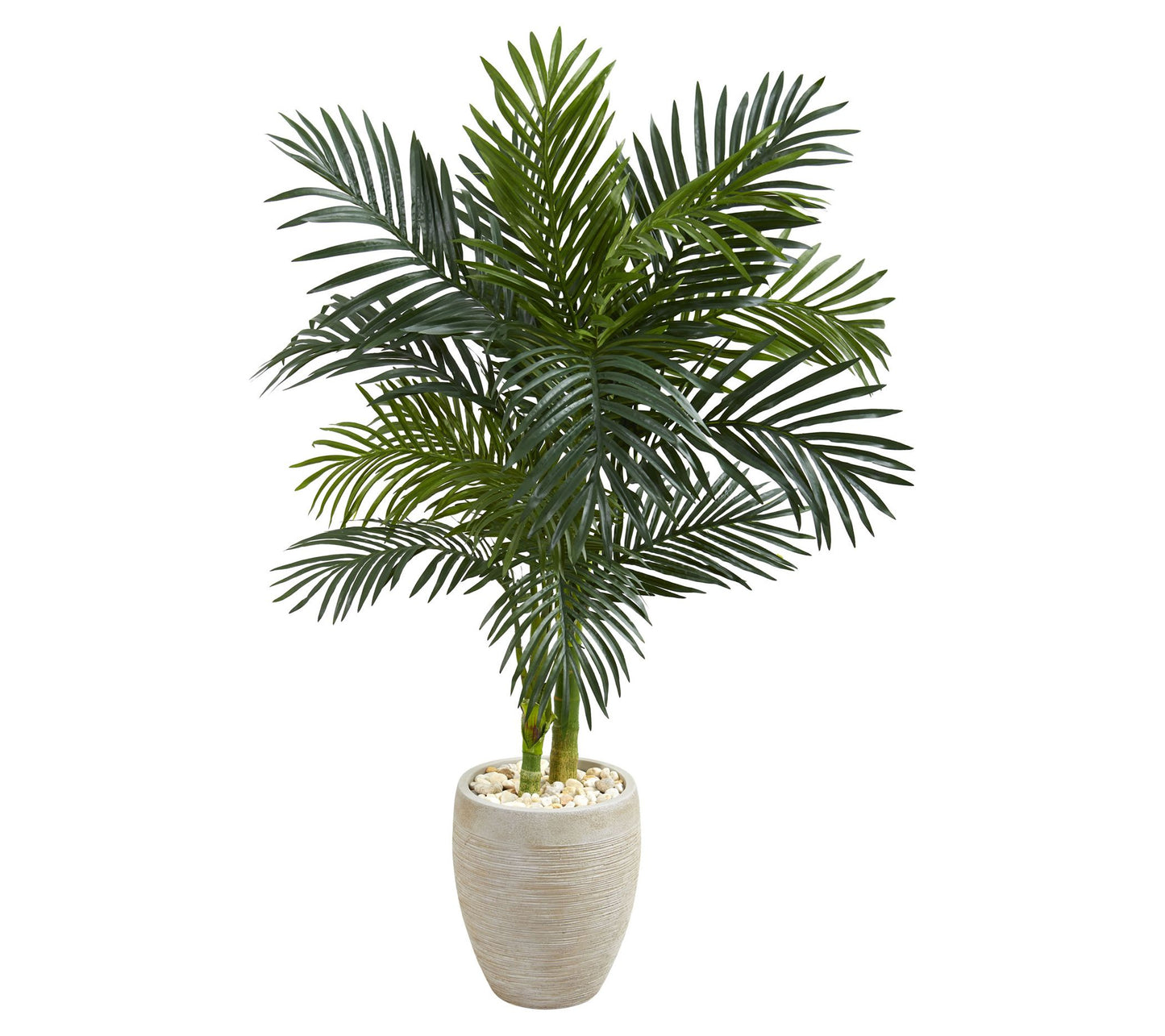 Nearly Natural 4.5' Golden Cane Palm Tree in Oval Planter