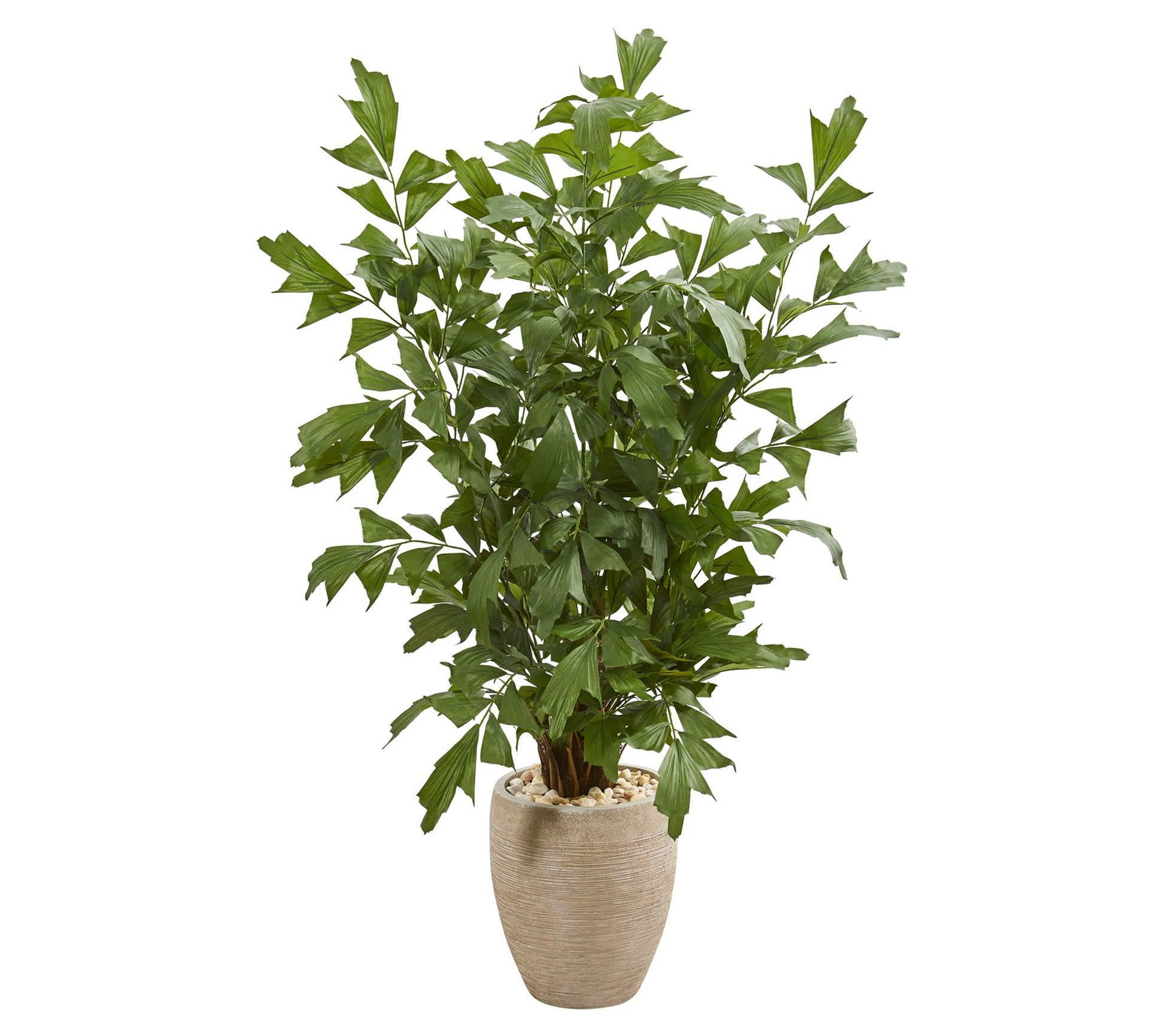 Nearly Natural 5' Fishtail Palm Tree in Sand Colored Planter