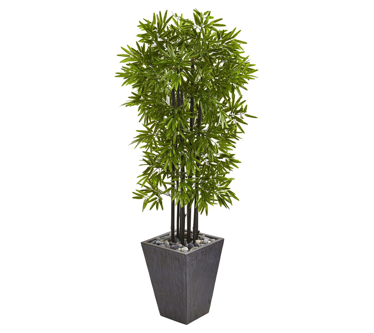 Nearly Natural 61in.  Bamboo in Slate Planter UV Resistant