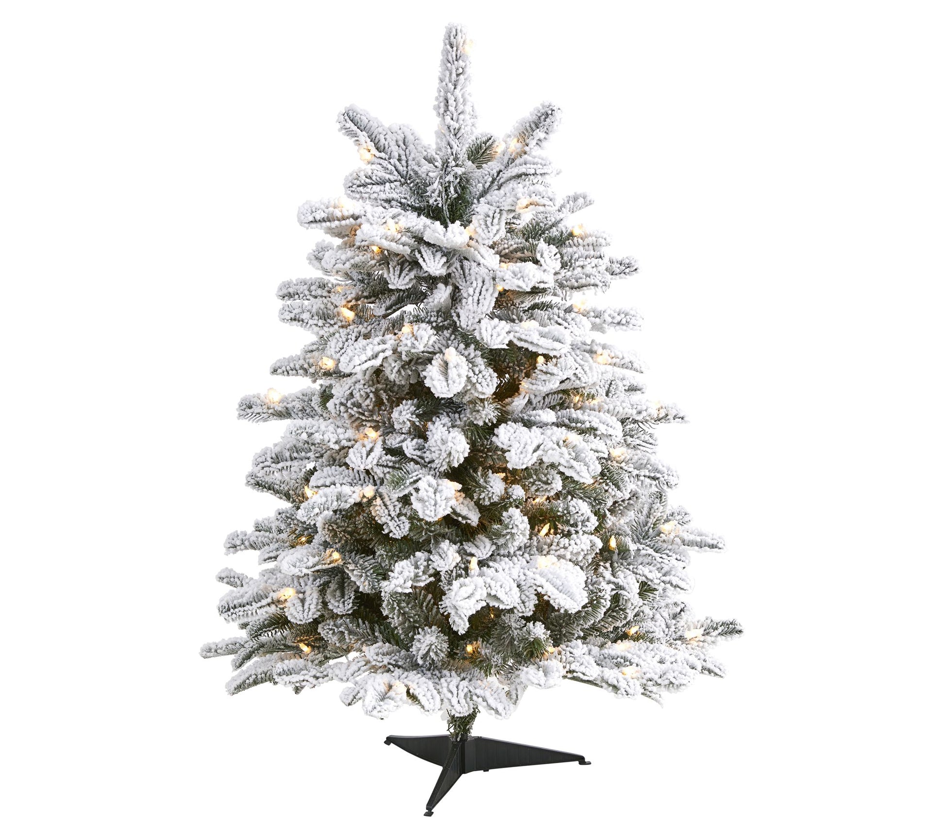 Nearly Natural 3' Flocked Christmas Tree w/150ights
