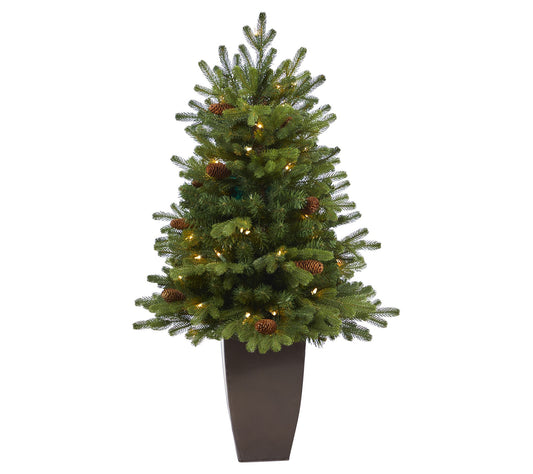 Nearly Natural 3.5 Ft. Yukon Mountain Fir Tree w/50 Lights