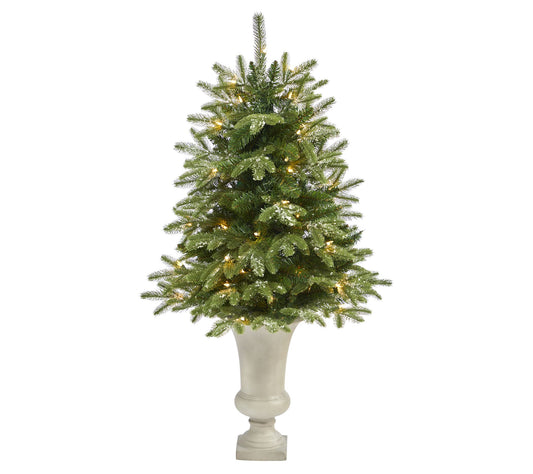 Nearly Natural 44" Frosted Tip Tree w/50 Clear LEDs
