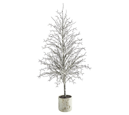 Nearly Natural 6' Snow Twig Tree in Decorativelanter