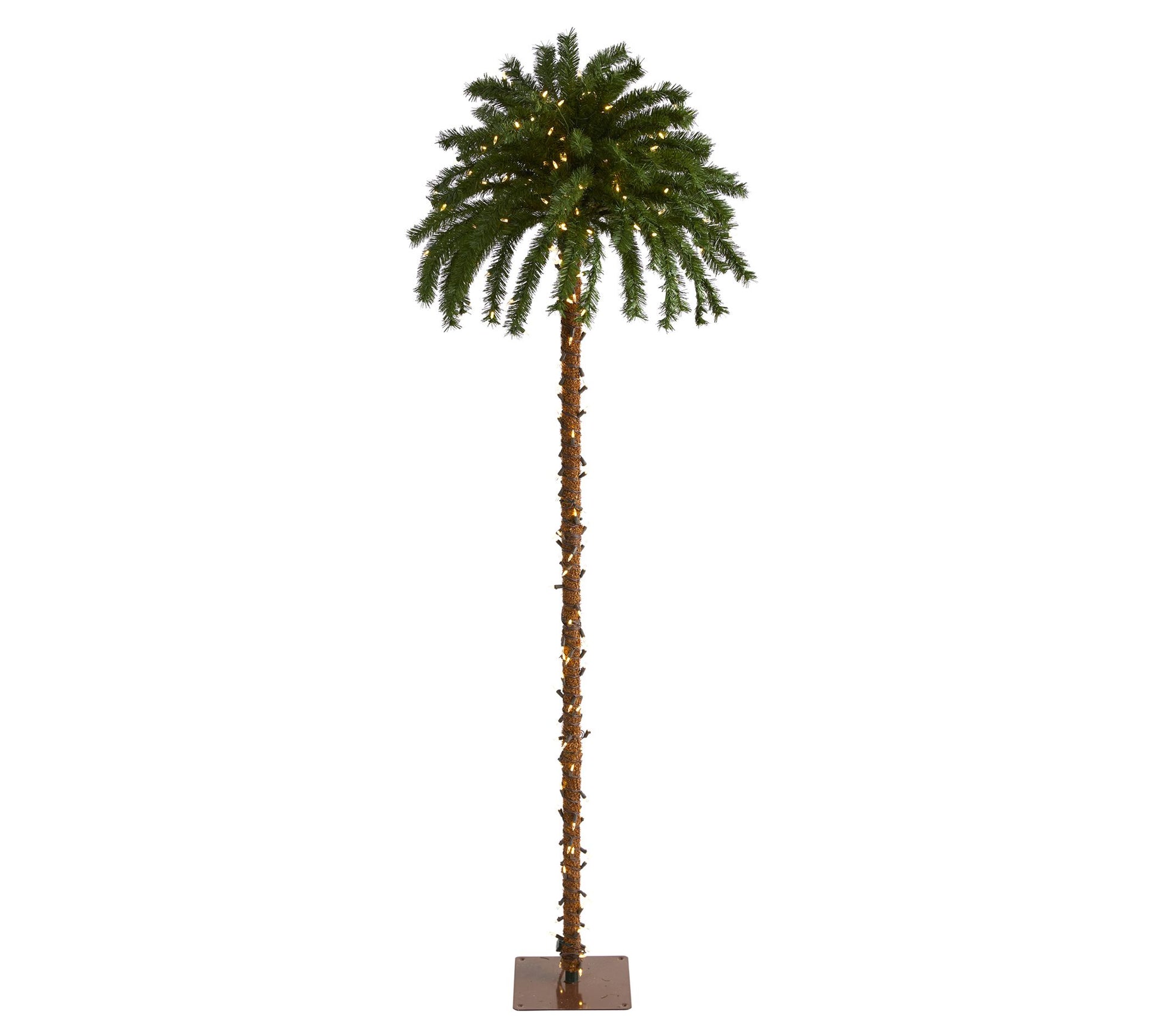 Nearly Natural 7' Palm Tree w/300 Clear LED