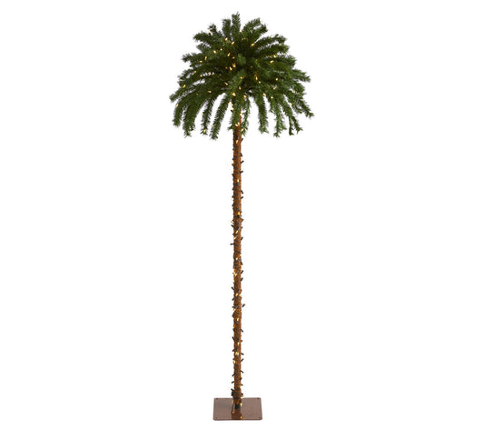 Nearly Natural 7' Palm Tree w/300 Clear LED