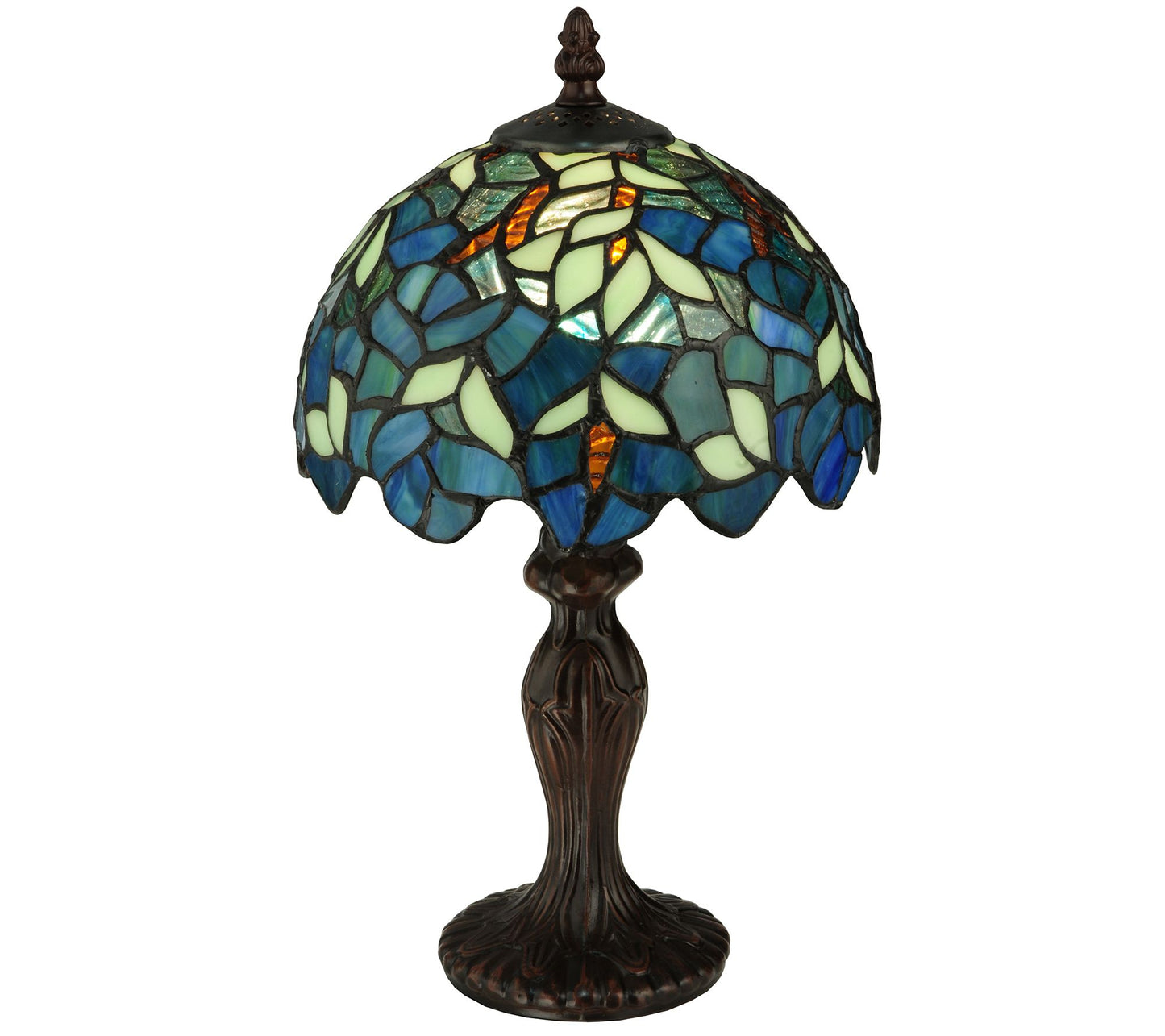 Meyda Tiffany-Style 14"H Nightfall Wisteria Mini Lamp
