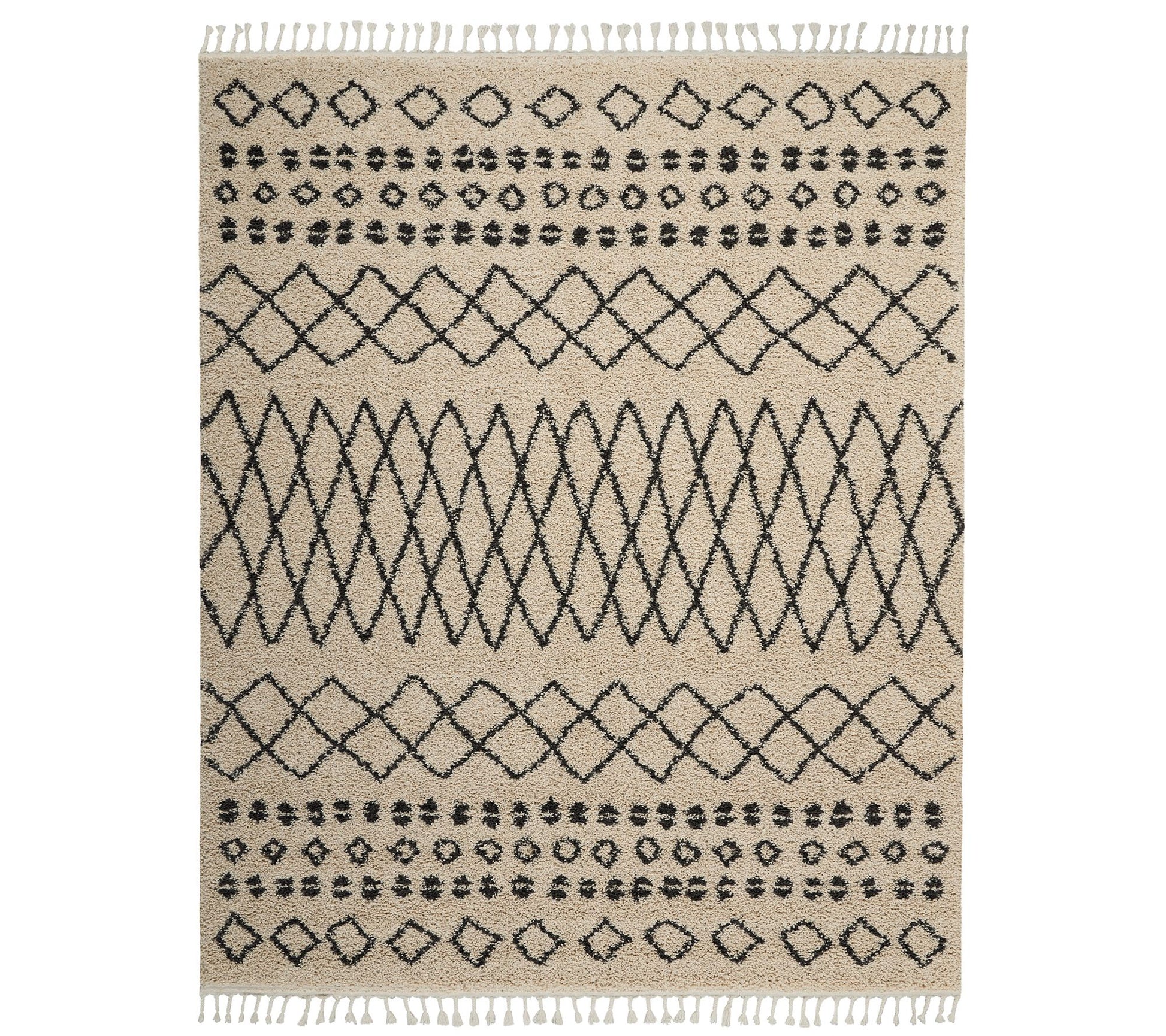 Nourison Moroccan Marrakesh Shag Cream 7'10" x10'6" Area Rug