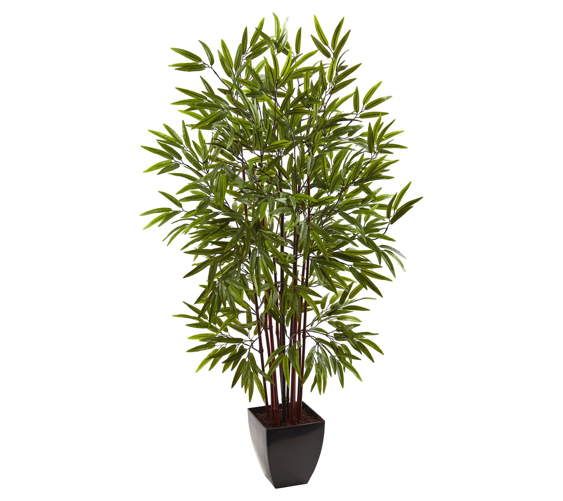 5' Bamboo Silk Tree with Planter by Nearly Natural